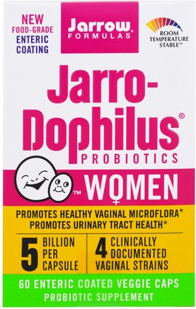 Jarro-Dophilus Probiotics, Women, 5 Billion, 60 Enteric Coated Veggie Caps by Jarrow Formulas-Hälsa, Kvinnor