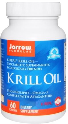 Krill Oil, 60 Softgels by Jarrow Formulas-Kosttillskott, Efa Omega 3 6 9 (Epa Dha), Krillolja