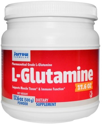 L-Glutamine, Powder, 17.6 oz (500 g) by Jarrow Formulas-Kosttillskott, Aminosyror, L Glutamin, L Glutaminpulver