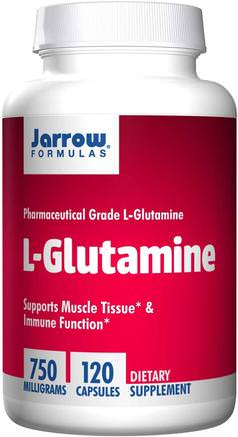 L-Glutamine, 750 mg, 120 Capsules by Jarrow Formulas-Kosttillskott, Aminosyror, L Glutamin, L-Glutaminhylsor
