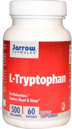 L-Tryptophan, 500 mg, 60 Veggie Caps by Jarrow Formulas-Kosttillskott, L Tryptofan, Sömn