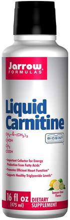 Liquid Carnitine, Lemon-Lime Flavor, 16 fl oz (475 ml) by Jarrow Formulas-Kosttillskott, Aminosyror, L Karnitin, L Karnitinvätska