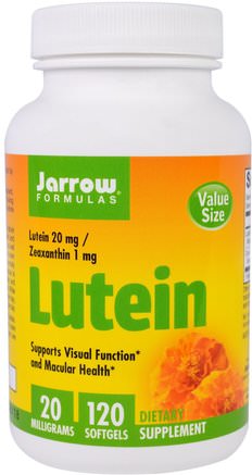 Lutein, 20 mg, 120 Softgels by Jarrow Formulas-Kosttillskott, Antioxidanter, Lutein, Hälsa, Ögonvård, Visionvård