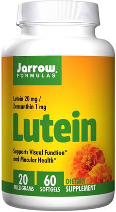 Lutein, 20 mg, 60 Softgels by Jarrow Formulas-Kosttillskott, Antioxidanter, Lutein, Karotenoider, Zeaxanthin