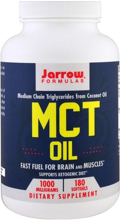 MCT Oil, 1000 mg, 180 Softgels by Jarrow Formulas-Hälsa, Energi, Olja