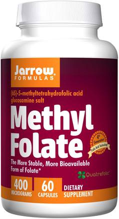 Methyl Folate, 400 mcg, 60 Capsules by Jarrow Formulas-Vitaminer, Folsyra, 5-Mthf Folat (5 Metyltetrahydrofolat)
