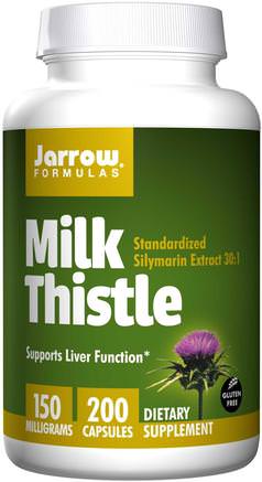 Milk Thistle, 150 mg, 200 Veggie Caps by Jarrow Formulas-Hälsa, Detox, Mjölktistel (Silymarin)