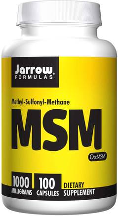 MSM, 1000 mg, 100 Veggie Caps by Jarrow Formulas-Sverige