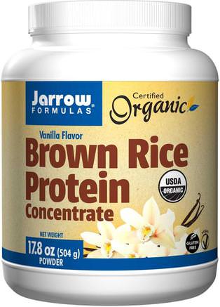 Organic Brown Rice Protein Concentrate, Vanilla Flavor, 17.8 oz (504 g) Powder by Jarrow Formulas-Kosttillskott, Protein, Risproteinpulver, Risprotein