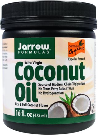 Organic Extra Virgin Coconut Oil, 16 oz (473 g) by Jarrow Formulas-Mat, Kokosolja, Matoljor Vin Och Ättika