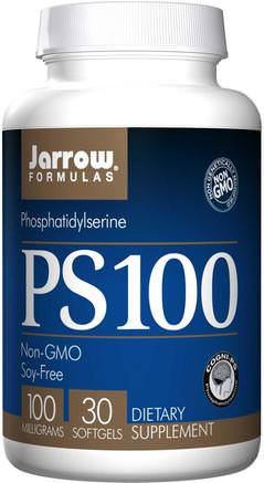 PS 100, Phosphatidylserine, 100 mg, 30 Softgels by Jarrow Formulas-Kosttillskott, Fosfatidylserin, Uppmärksamhetsbriststörning, Tillsätt, Adhd, Hjärna