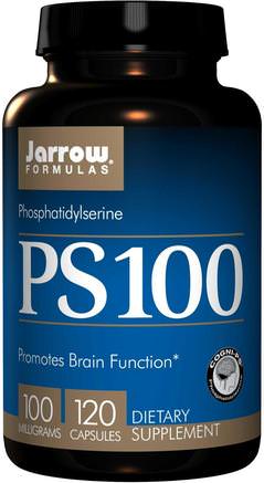 PS 100, Phosphatidylserine, 100 mg, 120 Capsules by Jarrow Formulas-Kosttillskott, Fosfatidylserin, Uppmärksamhetsbriststörning, Tillsätt, Adhd, Hjärna