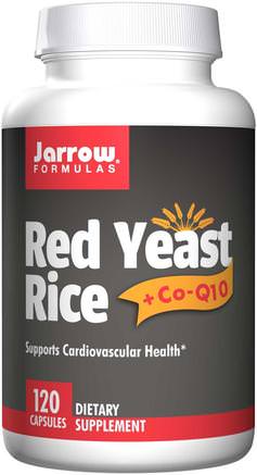 Red Yeast Rice + Co-Q10, 120 Capsules by Jarrow Formulas-Kosttillskott, Koenzym Q10, Kolesterolstöd, Rött Jästris + Koenzym Q10