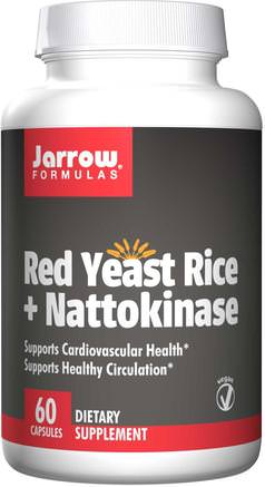 Red Yeast Rice + Nattokinase, 60 Veggie Caps by Jarrow Formulas-Kosttillskott, Rött Jästris, Nattokinas