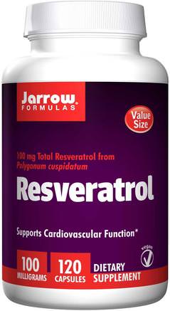 Resveratrol, 100 mg, 120 Veggie Caps by Jarrow Formulas-Kosttillskott, Resveratrol