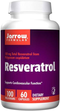 Resveratrol, 100 mg, 60 Veggie Caps by Jarrow Formulas-Kosttillskott, Resveratrol