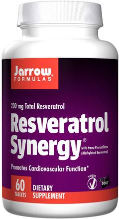 Resveratrol Synergy, 200 mg Total Resveratrol, 60 Tablets by Jarrow Formulas-Kosttillskott, Resveratrol, Pterostilbene