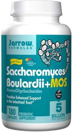 Saccharomyces Boulardii + MOS, 5 Billion, 180 Capsules by Jarrow Formulas-Kosttillskott, Probiotika, Stabiliserade Probiotika, Saccharomyces Boulardii