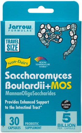 Saccharomyces Boulardii + MOS, 5 Billion, 30 Veggie Caps by Jarrow Formulas-Kosttillskott, Probiotika, Stabiliserade Probiotika, Saccharomyces Boulardii