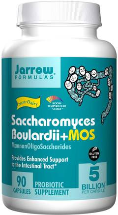 Saccharomyces Boulardii + MOS, 5 Billion, 90 Veggie Caps by Jarrow Formulas-Kosttillskott, Probiotika, Stabiliserade Probiotika, Saccharomyces Boulardii