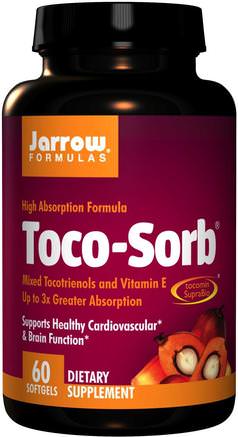 Toco-Sorb, Mixed Tocotrienols and Vitamin E, 60 Softgels by Jarrow Formulas-Vitaminer, Vitamin E, Vitamin E Tocotrienoler