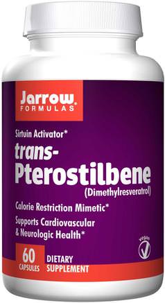 trans-Pterostilbene, 60 Veggie Caps by Jarrow Formulas-Kosttillskott, Resveratrol, Pterostilbene