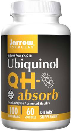 Ubiquinol, QH-Absorb, 100 mg, 60 Softgels by Jarrow Formulas-Kosttillskott, Antioxidanter, Ubiquinol Qh, Ubiquinol Coq10