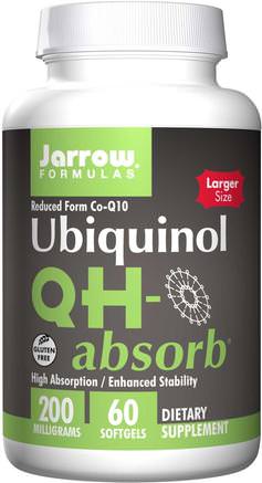 Ubiquinol, QH-Absorb, 200 mg, 60 Softgels by Jarrow Formulas-Kosttillskott, Antioxidanter, Ubiquinol Qh