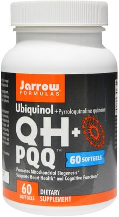 Ubiquinol, QH+ PQQ, 60 Softgels by Jarrow Formulas-Kosttillskott, Antioxidanter, Pqq (Biopqq), Anti-Aging