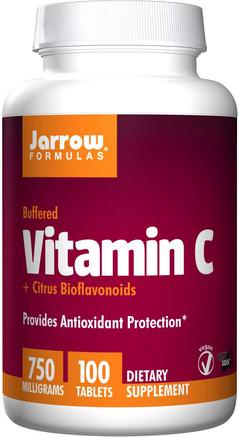 Vitamin C, 750 mg, 100 Tablets by Jarrow Formulas-Vitaminer, Vitamin C Buffrad