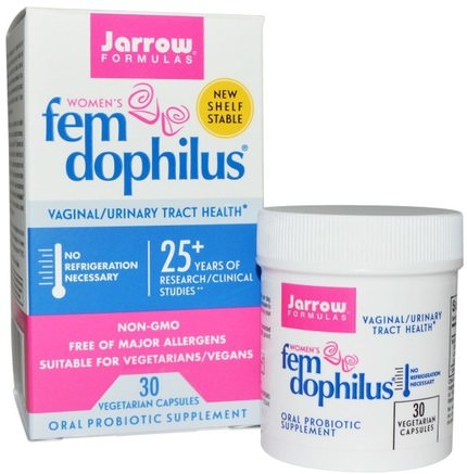 Womens Fem Dophilus, 30 Vegetarian Capsules by Jarrow Formulas-Kosttillskott, Probiotika, Stabiliserade Probiotika