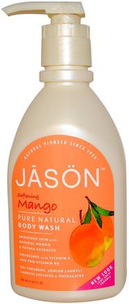Body Wash, Softening Mango, 30 fl oz (887 ml) by Jason Natural-Bad, Skönhet, Duschgel