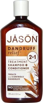 Dandruff Relief, Shampoo + Conditioner, 12 fl oz (355 ml) by Jason Natural-Hälsa, Dermatit