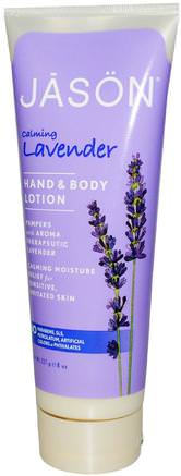 Hand & Body Lotion, Calming Lavender, 8 oz (227 g) by Jason Natural-Bad, Skönhet, Body Lotion