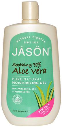 Moisturizing Gel, Aloe Vera, 16 oz (454 g) by Jason Natural-Bad, Skönhet, Aloe Vera Lotion Kräm Gel