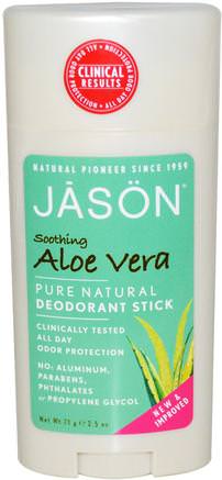 Pure Natural Deodorant Stick, Soothing Aloe Vera, 2.5 oz (71 g) by Jason Natural-Bad, Skönhet, Deodorant