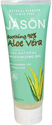 Pure Natural Moisturizing Gel, Soothing 98% Aloe Vera, 4 oz (113 g) by Jason Natural-Hälsa, Hud, Aloe Vera Lotion Kräm Gel