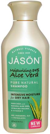 Pure Natural Shampoo, Aloe Vera, 16 fl oz (473 ml) by Jason Natural-Bad, Skönhet, Schampo, Hår, Hårbotten, Balsam