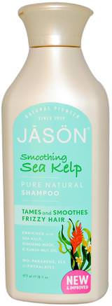 Pure Natural Shampoo, Smoothing Sea Kelp, 16 fl oz (473 ml) by Jason Natural-Bad, Skönhet, Schampo, Hår, Hårbotten, Balsam