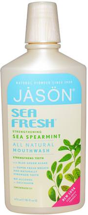 Sea Fresh, Mouthwash, Sea Spearmint, 16 fl oz (473 ml) by Jason Natural-Bad, Skönhet, Muntlig Tandvård, Munvatten