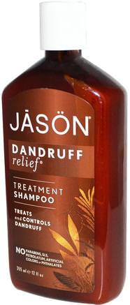 Treatment Shampoo, Dandruff Relief, 12 fl oz (355 ml) by Jason Natural-Bad, Skönhet, Psoriasis Och Eksem, Schampo