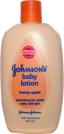 Baby Lotion, Honey Apple, 15 fl oz (443 ml) by Johnsons Baby-Bad, Skönhet, Body Lotion, Baby Lotion