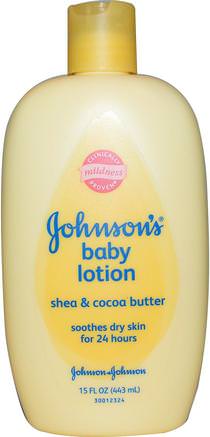 Baby Lotion, Shea & Cocoa Butter, 15 fl oz (443 ml) by Johnsons Baby-Bad, Skönhet, Body Lotion, Baby Lotion