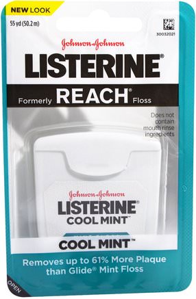 Listerine, Cool Mint Floss, 55 yd (50.2 m) by Johnsons Baby-Tandtråd