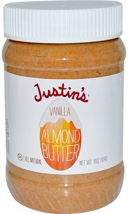 Vanilla Almond Butter, 16 oz (454 g) by Justins Nut Butter-Justins Nut Butter, Mat, Mandel Smör