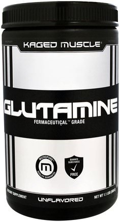 Glutamine, Unflavored, 1.1 lbs (500 g) by Kaged Muscle-Kosttillskott, Aminosyror, L Glutamin, L Glutaminpulver, Sport, Sport