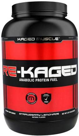 Re-Kaged, Anabolic Protein Fuel, Strawberry Lemonade, 2.07 lbs (940 g) by Kaged Muscle-Sport, Muskel, Protein, Sport Protein