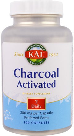 Charcoal Activated, 280 mg, 100 Capsules by KAL-Sverige