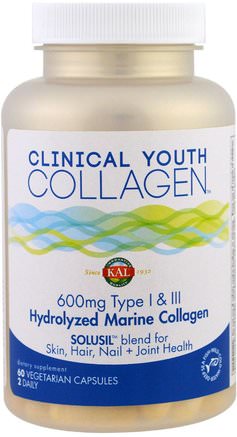 Clinical Youth Collagen, 60 Veggie Caps by KAL-Hälsa, Ben, Osteoporos, Kollagen, Kosttillskott