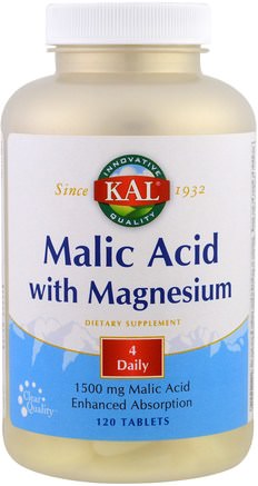 Malic Acid with Magnesium, 120 Tablets by KAL-Kosttillskott, Mineraler, Magnesium